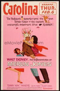 6k441 MISADVENTURES OF MERLIN JONES WC '64 Disney, wacky art of Annette Funicello, Kirk & chimp!
