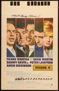 6k453 OCEAN'S 11 WC '60 Frank Sinatra, Martin, Davis Jr., Dickinson, Lawford, Rat Pack classic!