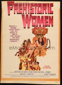 6k463 PREHISTORIC WOMEN WC '66 Slave Girls, art of sexiest cave babe with whip!