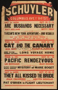 6k472 SCHUYLER WC '42 The Cat and The Canary, They All Kissed the Bride, Pacific Rendezvous!