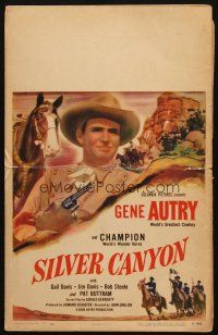 6k477 SILVER CANYON WC '51 cool artwork of cowboy Gene Autry with gun & Champion!