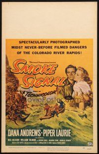 6k480 SMOKE SIGNAL WC '55 Dana Andrews & Piper Laurie flee through Indian territory!