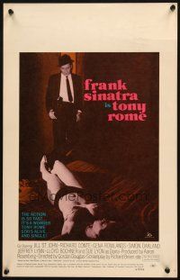 6k493 TONY ROME WC '67 detective Frank Sinatra w/gun & sexy near-naked girl on bed!