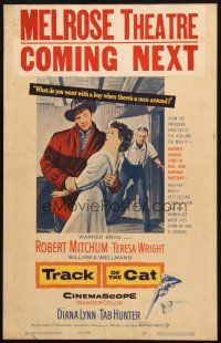 6k494 TRACK OF THE CAT WC '54 Robert Mitchum & Teresa Wright in a startling love story!
