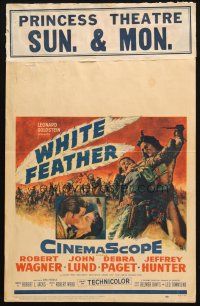 6k502 WHITE FEATHER WC '55 art of Robert Wagner & Native American Debra Paget!