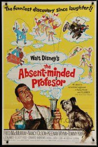 6m034 ABSENT-MINDED PROFESSOR 1sh R74 Walt Disney, Flubber, Fred MacMurray in title role!