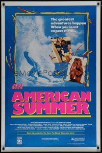 6m055 AMERICAN SUMMER 1sh '91 Joanna Kerns, chicks in bikinis & great surfing image!