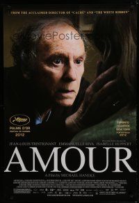 6m057 AMOUR DS 1sh '12 Jean-Louis Trintignant, Emmanuelle Riva, image of old man!