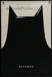 6m097 BATMAN RETURNS undated teaser 1sh '92 cool image of batman's cowl!