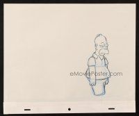6p071 SIMPSONS animation art '00s Groening, cartoon pencil drawing of Homer looking upset!