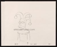 6p063 SIMPSONS animation art '00s cartoon pencil drawing of Professor Frink in jester costume!