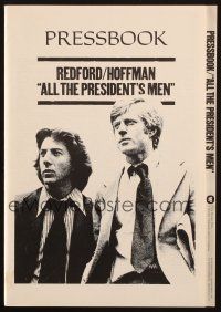 6p431 ALL THE PRESIDENT'S MEN pressbook '76 Dustin Hoffman & Robert Redford, Woodward & Bernstein!