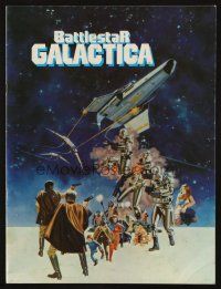 6p141 BATTLESTAR GALACTICA souvenir program book '78 great sci-fi art by Robert Tanenbaum!
