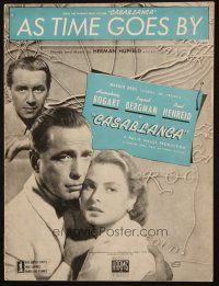 6p012 CASABLANCA sheet music '42 Humphrey Bogart, Ingrid Bergman, Michael Curtiz, As Time Goes By!