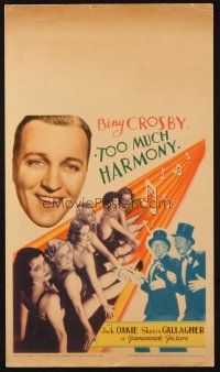 6p010 TOO MUCH HARMONY mini WC '33 cool image of Bing Crosby & skimpily dressed sexy showgirls!