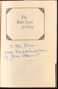 6p269 BITTER TASTE OF GLORY signed hardcover book '71 by author Jack Valenti, Power & Conflict!