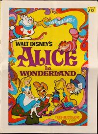 6p430 ALICE IN WONDERLAND pressbook R74 Walt Disney Lewis Carroll classic, psychedelic art!