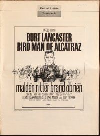 6p456 BIRDMAN OF ALCATRAZ pressbook '62 Burt Lancaster in John Frankenheimer's prison classic!