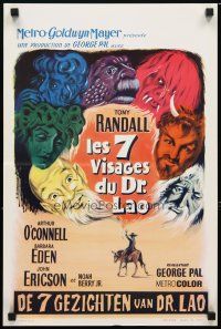6r514 7 FACES OF DR. LAO Belgian '64 great art of Tony Randall's personalities by Detheux!
