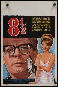 6r516 8 1/2 Belgian '63 Federico Fellini classic, Marcello Mastroianni & sexy Claudia Cardinale!