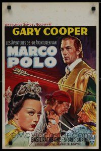 6r517 ADVENTURES OF MARCO POLO Belgian R50s art of Gary Cooper, Basil Rathbone, Sigrid Gurie!