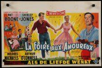 6r519 APRIL LOVE Belgian '57 full-length romantic art of Pat Boone & sexy Shirley Jones!