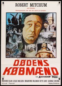 6r754 AMSTERDAM KILL Danish '78 Robert Mitchum, Richard Egan, cool different Nindelon artwork!