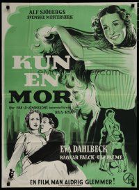 6r756 BARA EN MOR Danish '53 wonderful art of pretty Eva Dahlbeck, Ragnar Falck!