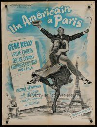 6r203 AMERICAN IN PARIS French 23x32 R60s Gene Kelly dancing with sexy Leslie Caron!