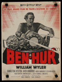 6r228 BEN-HUR French 15x21 '60 best image of Charlton Heston in classic chariot race!