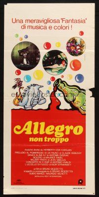 6r323 ALLEGRO NON TROPPO Italian locandina '77 Bruno Bozzetto, great wacky sexy cartoon artwork!