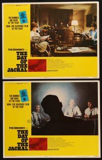 6s874 DAY OF THE JACKAL 2 LCs '73 Fred Zinnemann assassination classic, master killer Edward Fox!