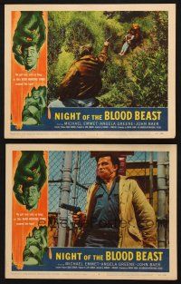 6s934 NIGHT OF THE BLOOD BEAST 2 LCs '58 Ed Nelson w/ gun, head hunting thing that roamed the land!