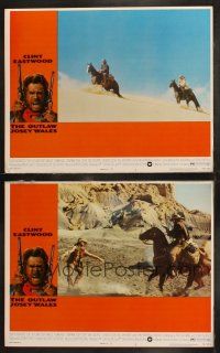 6s943 OUTLAW JOSEY WALES 2 LCs '76 Clint Eastwood is an army of one on horseback & shooting a guy!