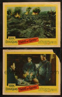 6s944 PATHS OF GLORY 2 LCs '58 Stanley Kubrick, cool images from World War I classic!
