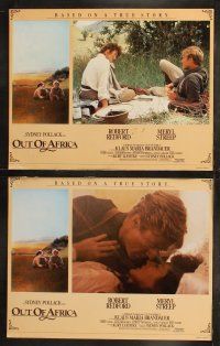 6s335 OUT OF AFRICA 8 English LCs '85 Robert Redford & Meryl Streep, directed by Sydney Pollack!