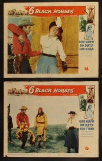 6s044 6 BLACK HORSES 8 LCs '62 Audie Murphy, Dan Duryea, sexy Joan O'Brien, 1 was deadly to them!