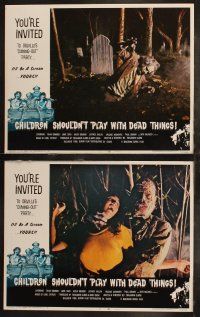 6s513 CHILDREN SHOULDN'T PLAY WITH DEAD THINGS 8 LCs '72 Benjamin Clark cult classic, wacky zombies!