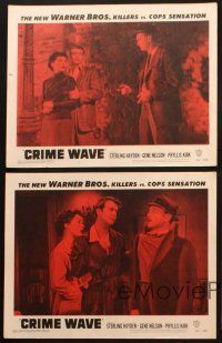 6s619 CRIME WAVE 5 LCs '53 Sterling Hayden, Gene Nelson, and gorgeous Phyllis Kirk!