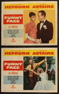 6s001 FUNNY FACE 8 LCs '57 Audrey Hepburn & Fred Astaire singing and dancing, Stanley Donen!