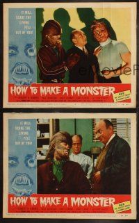6s787 HOW TO MAKE A MONSTER 3 LCs '58 teen Frankenstein Gary Conway, Gary Clarke as teen Werewolf!