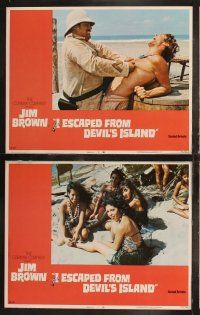 6s227 I ESCAPED FROM DEVIL'S ISLAND 8 LCs '73 Jim Brown, Christopher George, Richard Ely!