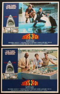 6s586 JAWS 3-D 6 LCs '83 Dennis Quaid, Bess Armstrong, the third dimension is terror!