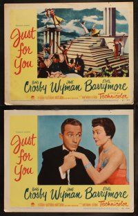 6s248 JUST FOR YOU 8 LCs '52 Bing Crosby & sexy Jane Wyman on telephone!