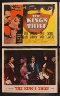 6s253 KING'S THIEF 8 LCs '55 cool images of David Niven, Ann Blyth & Edmund Purdom!