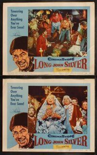 6s271 LONG JOHN SILVER 8 LCs '54 Kit Taylor & Robert Newton as most colorful pirate of all time!