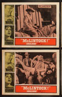 6s295 McLINTOCK 8 LCs '63 great western images of John Wayne, Maureen O'Hara, Yvonne De Carlo!