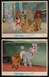 6s329 OLIVER & COMPANY 8 LCs '88 cartoon images of Walt Disney cats & dogs in New York City!
