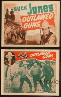 6s710 OUTLAWED GUNS 4 LCs R48 great images of cowboy Buck Jones with his horse!