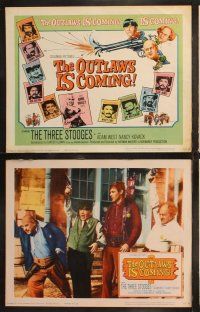 6s337 OUTLAWS IS COMING 8 LCs '65 The Three Stooges with Curly-Joe, sheriff Adam West!